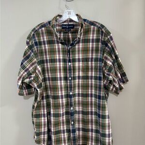Men's Ralph Lauren Green & Blue Plaid Casual Button Down Shirt. Classic Fit XL